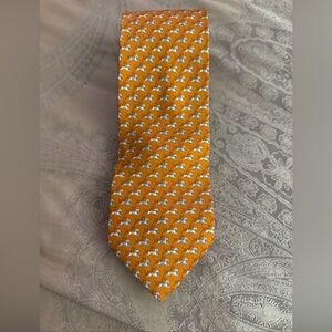 Salvatore Ferragamo Horse Print Silk Orange Tie